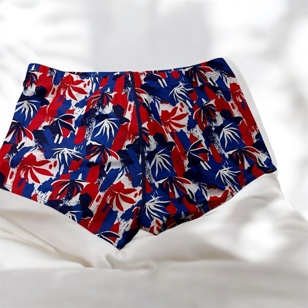 K898 Men’s Swim Jammers – Red, White & Blue – Quick Dry, Soft & Lightweight Swim
